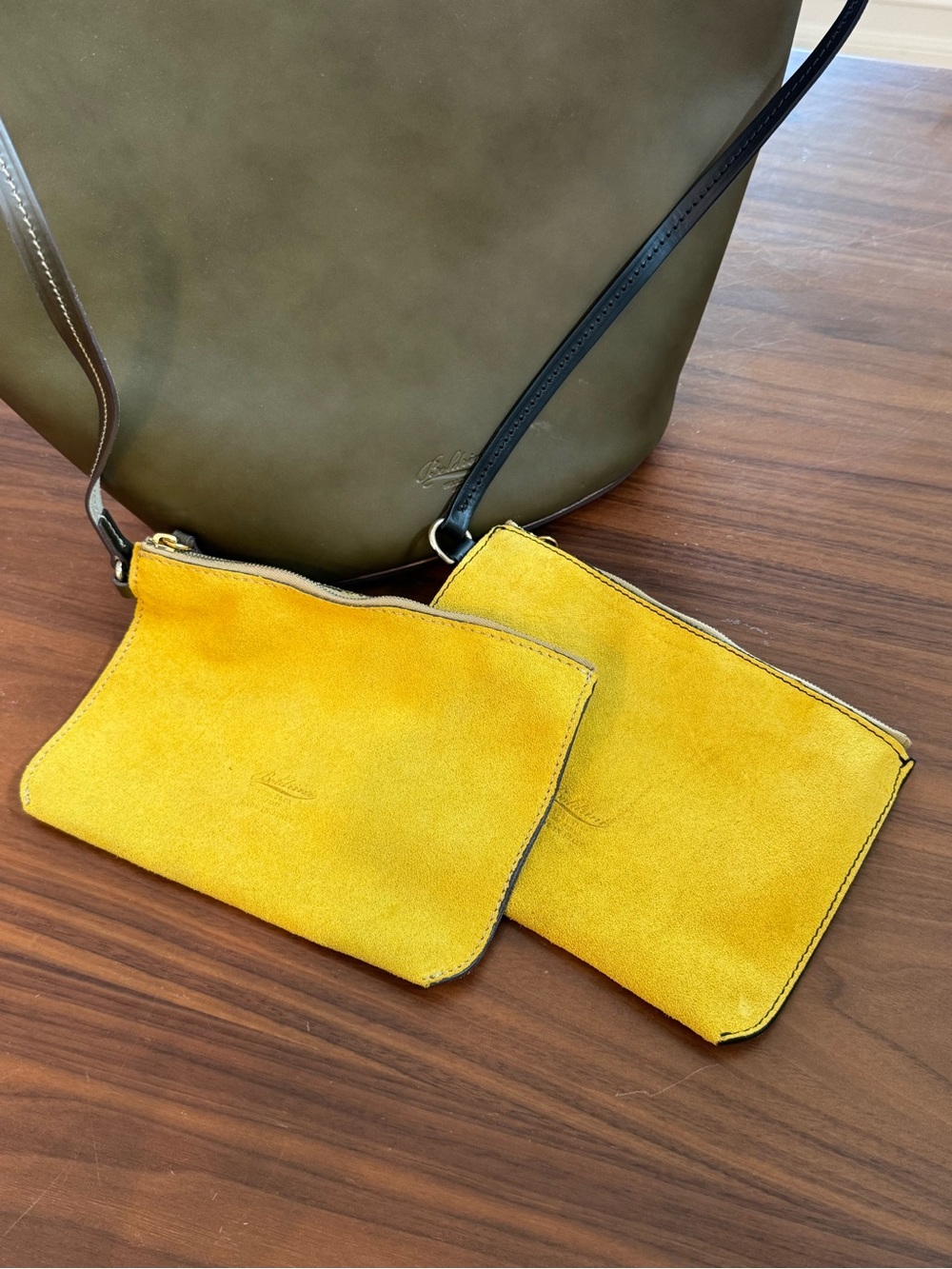 Boldrini Selleria Olive Leather Rigid Bucket Bag Made in Italy NWT - Picture 7 of 14